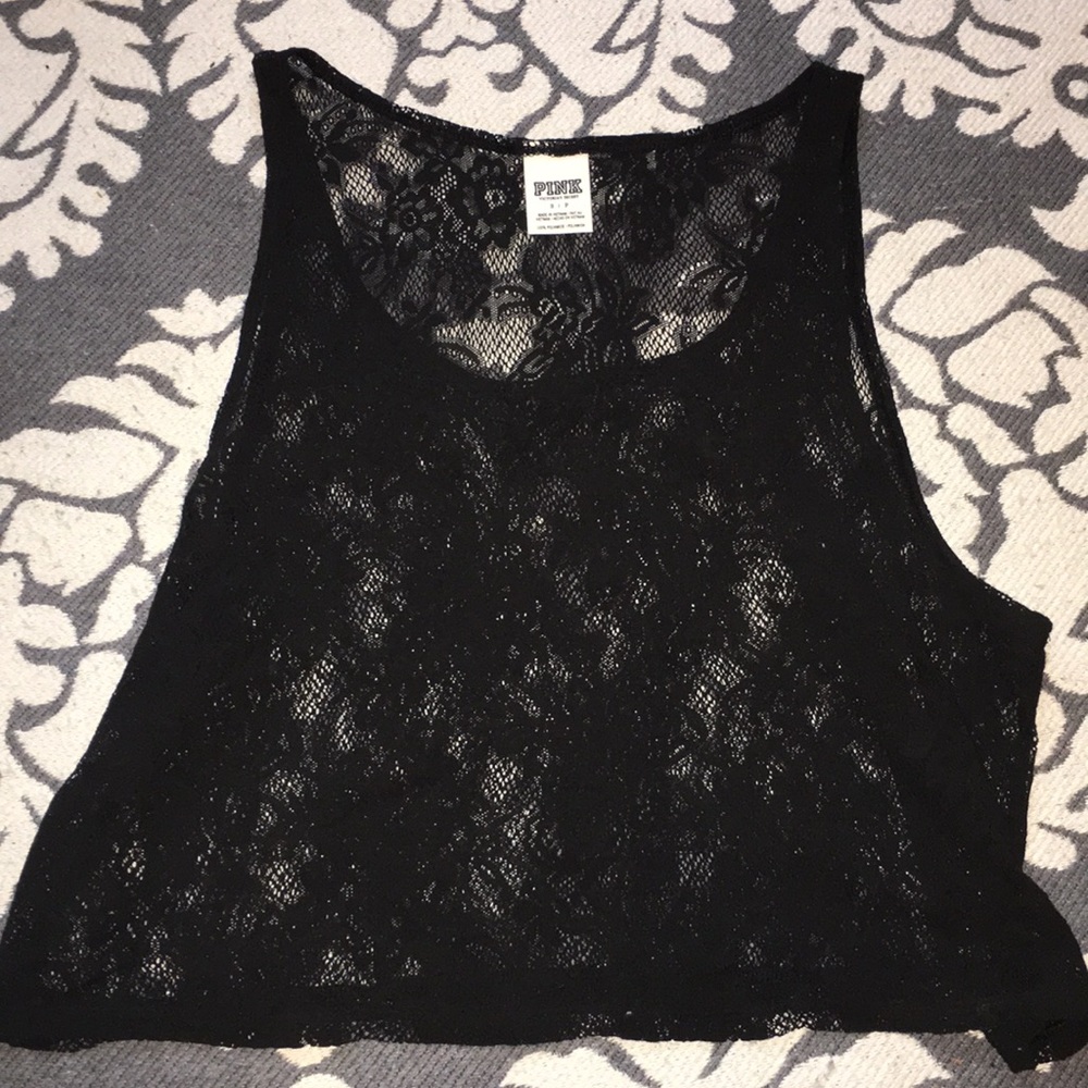 Pink Lacey See Through Crop Top